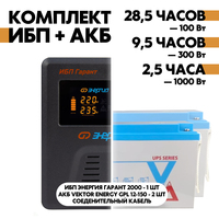 Комплект ИБП Энергия Гарант 2000 + АКБ Vektor Energy GPL 12-150 2шт.