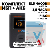 Комплект ИБП Энергия Гарант 2000 + АКБ Vektor Energy GPL 12-55 2шт.