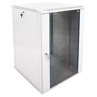 Шкаф телекоммуникационный настенный ЦМО разборный ЭКОНОМ 15U (600 × 650) дверь стекло, цвет черный ШРН-Э-15.650-9005
