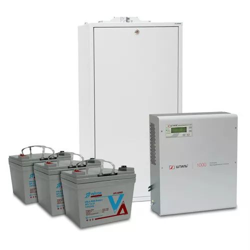 Комплект ИБП Штиль SW1000L + Стеллаж BS-36-1W + Аккумулятор Vektor GPL 12-33* 3 шт.
